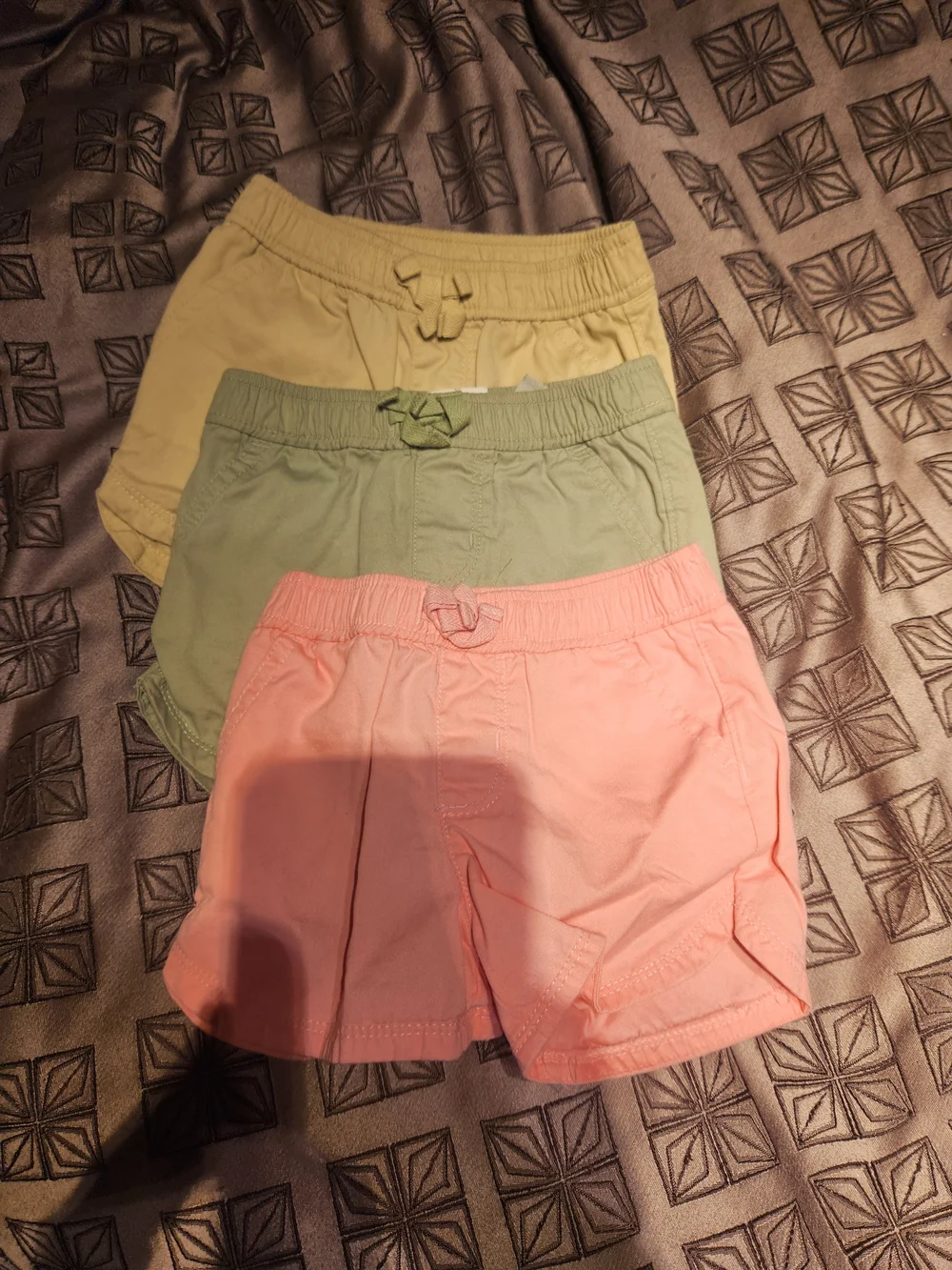 The Children's Place Girls' 3-Pack Shorts - Green, Pink, Yellow
